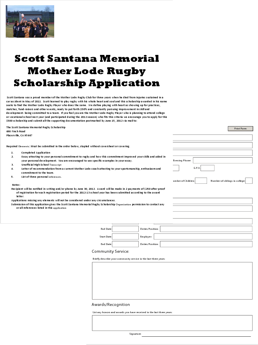 Click here to fill out the Scholarship Application Form